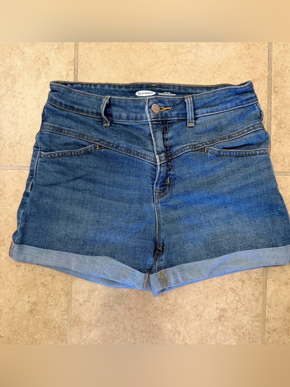 Old Navy Women's Blue Denim Rolled-Hem Shorts